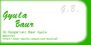 gyula baur business card